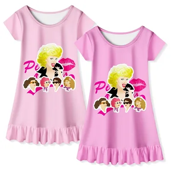 Летняя ночная рубашка для девочек, пижамное платье с героями мультфильмов для детей, ночное платье для подростков, ночная рубашка для детей 3-8 лет
