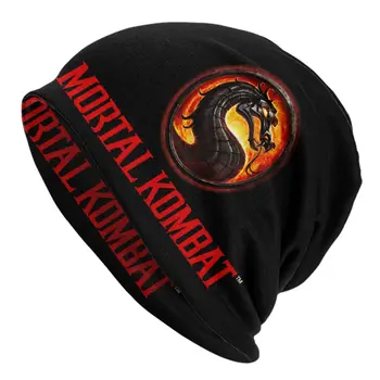 Логотип Mortal Kombat Skullies Шапочки Кепки Унисекс Зимняя Теплая Вязаная Шапка Для Взрослых Sub Zero Scorpion Файтинг Капот Шляпы Кепки