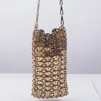 Мини-сумка ручной работы с металлическими блестками, Трендовая Модная Женская сумка через плечо, Женская сумка на одно плечо, Нишевая Женская сумка