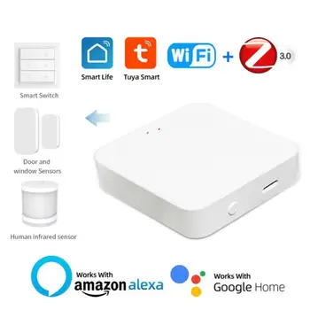Многорежимный шлюз Tuya, совместимый с Wi-Fi + Bluetooth + Многопротоколный шлюз Zigbee, приложение Smart Life для дистанционного управления Alexa Google Home