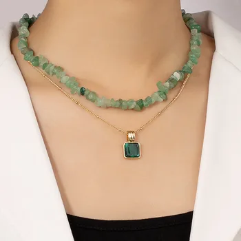 Многослойная цепочка для ключиц, женское простое темпераментное двухслойное ожерелье с подвеской для женщин