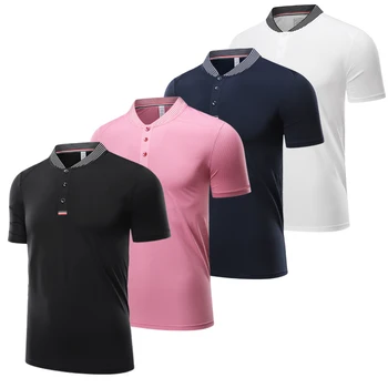 Мужская рубашка поло для гольфа с коротким рукавом для настольного тенниса Спортивная одежда для бега в тренажерном зале рубашка для бадминтона Спортивная одежда для гольфа на открытом воздухе с короткими рукавами