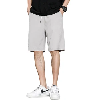 Мужские Корейские тонкие хлопчатобумажные Универсальные модные Мужские Пляжные брюки и шорты Новые Свободные Летние повседневные шорты Однотонные Мужские Летние базовые