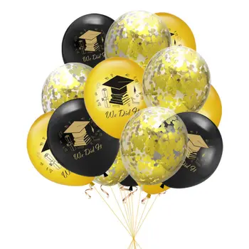 Мы сделали Это с латексными воздушными шарами Украшение выпускного вечера Золотой Черный Круглый Баллон 2023 Поздравление выпускников Декор выпускного вечера