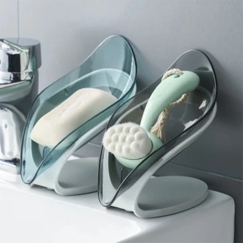 Мыльница для ванной с всасывающим типом, Портативный перфорированный пластиковый держатель для мыла со сливом, не накапливающий воду, Аксессуары для ванной комнаты