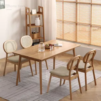 Набор обеденных столов и стульев для маленькой квартиры Обеденные столы из массива дерева в американском стиле Мебель для дома Простые Современные столы для гостиной M