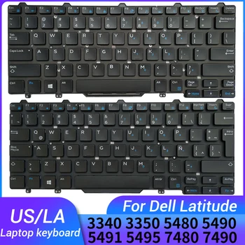 НОВАЯ американская/латиноамериканская испанская клавиатура для ноутбука Dell latitude 3340 3350 5480 5490 5491 5495 7480 7490 Без указывающей ручки