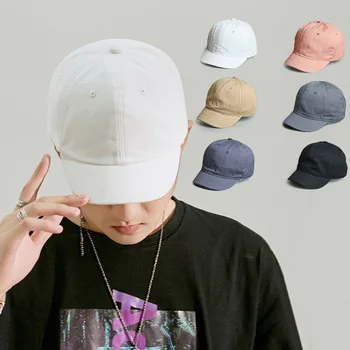 Новая однотонная бейсболка с короткими полями, мужская, женская, Корейская Универсальная Уличная солнцезащитная кепка Snapback, мягкая шляпа в стиле хип-хоп, уличная одежда
