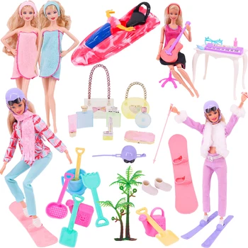 Одежда для кукол Barbies, Халаты, Купальники, Игрушки для пляжных путешествий, Аксессуары, Сноуборды, Моторные лодки, Игрушки для девочек, Подарок на День рождения Barbies & BJD