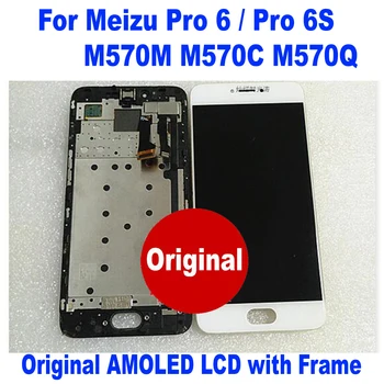 Оригинальный Стеклянный Сенсор Super AMOLED Для Meizu Pro 6S Pro 6 ЖК-дисплей с Сенсорным Экраном и Цифровым Преобразователем в Сборе с Рамкой Телефона Pantalla