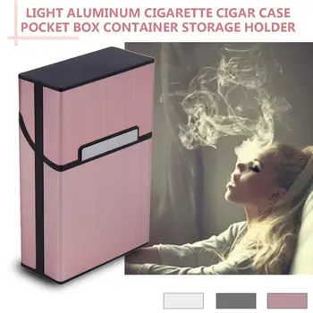 Портативные сигареты, тонкий алюминиевый портсигар, Мундштук для сигар, табака, коробка, контейнер для хранения, принадлежности для курения
