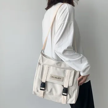 Простая сумка-мессенджер, Корейская сумка, Студенческая нейлоновая водонепроницаемая холщовая сумка, сумки через плечо, Женские ранцы, Японские сумки