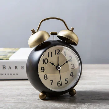 Ретро Маленький будильник, часы с большим объемом, громкий декоративный звук, мощный артефакт для пробуждения, настольные часы