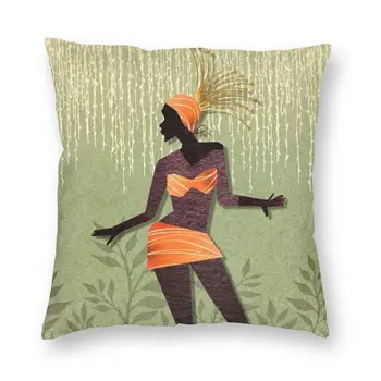 Роскошная Африканская женщина, танцующая, бросающая наволочку, украшение Africa Life, Наволочка в этническом стиле 40x40, наволочка для дивана