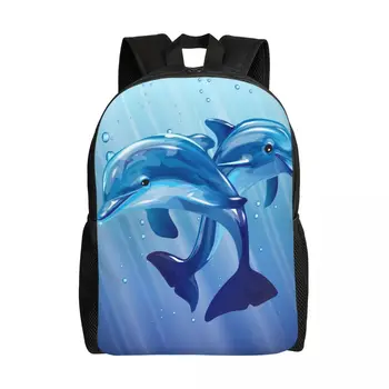 Рюкзак через плечо унисекс, повседневный походный рюкзак, школьная сумка Dolphins In The Water, рюкзак для ноутбука, дорожный рюкзак