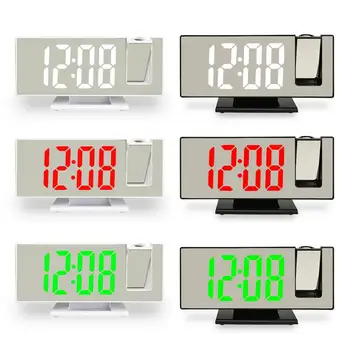 Светодиодный цифровой проекционный будильник Электронный будильник с проекцией времени проектора Автоматической яркости Прикроватные часы для спальни
