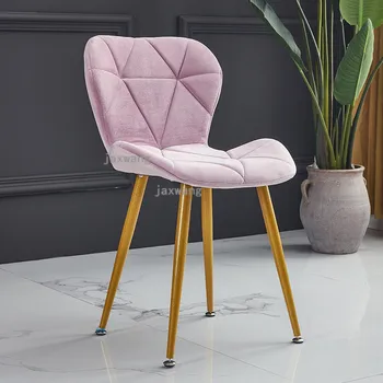 Скандинавские обеденные стулья из натуральной кожи для кухни, отдыха, спальни, мебели для макияжа, Современный креативный обеденный стул