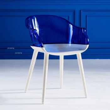Скандинавский Креативный Прозрачный стул Современный Простой пластиковый обеденный стул Дизайнерская акриловая спинка стула Мебель для обеденного стула