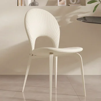 Современные обеденные стулья в скандинавском стиле, Белые садовые Удобные стулья для взрослых, Одноместные минималистичные Ленивые Предметы первой необходимости для салона