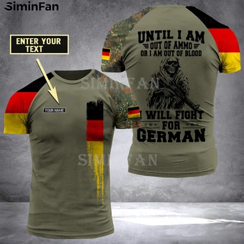 Солдат с флагом Германии, Ветеран армии, Мужские камуфляжные футболки с 3D-принтом, Летняя футболка, Мужская рубашка, Высококачественный женский повседневный топ Унисекс 2
