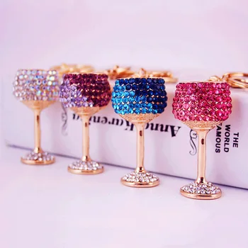 Творческие поделки хрустальный бокал для вина брелок для ключей от автомобиля кубок металлический кулон женская сумка аксессуары небольшие подарки