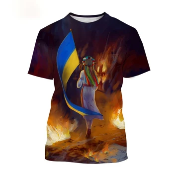 Украинские футболки для мужчин с 3D принтом ветерана, топы с украинским флагом, футболки в стиле милитари, быстросохнущие футболки оверсайз