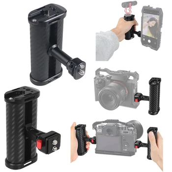 Универсальная правая и левая боковые ручки для камеры, рукоятка с креплением для холодного башмака для микрофона, видеосветильник для Sony Canon Nikon