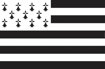 Флагландия Висит 90x150 см Breizh Bretagne Llydaw Флаг Бретани