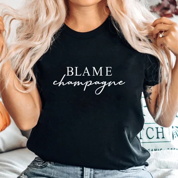 Футболка с виноватым шампанским, Саркастическая футболка для женщин на День выпивки, футболка для веселых девочек на алкогольную вечеринку выходного дня, топ-футболка
