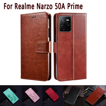Чехол для телефона Realme Narzo 50A Prime Case Флип-кошелек С Кожаной Подставкой Защитная Книжка Hoesje На Realme Narzo 50a Prime Case Сумка